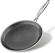 Nonstick Stainless Steel Flat Crepe Pan