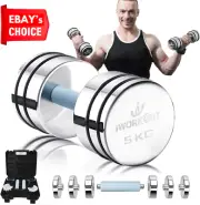 IWORKOUT Adjustable Dumbbell Set 5KG Pair Foam Handle Anti-Slip Home Gym Fitness