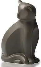 DiDiBirDi Pet Urns for Cats,Elegant Cat Cremation Urns Cremation Keepsake,Cat Urn for Ashes Remembering Pets Gift,Ceramics Ashes Funeral Urn Suitable for Small to Medium Cats (Gray)