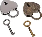iplusmile 2Pcs Heart Shaped Wishing Locks Premium Couple Handbag Locks Decorative Luggage Padlocks for Travel Wishing Tree and Bridge Use