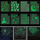 Luminous Wall Stickers Noctilucent Moon Glow In Dark Fluorescent Star Decal