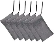 6Pcs Grey Soap Foaming Pouches - Reusable Nylon and Polyester Soap Mesh Bags for Face, Hand, Cleansing, Exfoliating Pouch, Bar Loofah Pouch, Bathroom Supplies