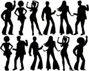 12 Pcs Disco Dance Silhouettes Cutouts Large Retro Removable PVC Wall Decal Self
