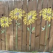 Large Flower Stencils Painting on Wood Reusable Floral Wall Stencil Templates for Painting on Wood Furniture Garden Fence Wall Mural(Sunflower)