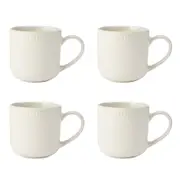 4pc Mikasa Cranborne Stoneware Mug Set, 320ml - Cream