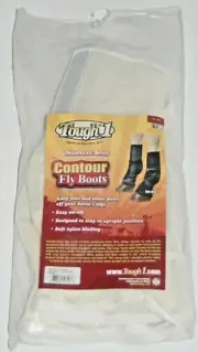 Tough 1 Horse Neoprene Spine Contour Fly Boots Mesh Bug UV Pair White 85-800