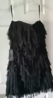 Ann Taylor Cocktail Dress Sz 12 Formal Party Black Tulle Fun Festive MSRP: $248