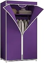 Wardrobe Canvas Wardrobe,Portable Wardrobe Shelves with Hanging Rail,Shelves,Fabric Cover,Clothes Closet Storage Organizer,