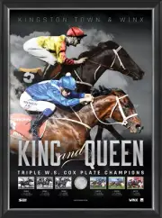 Kingston Town & Winx Triple Cox Plate Champions Official Print Framed + COA