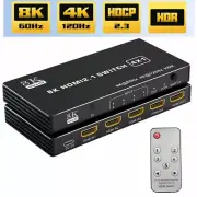8K HDMI 2.1 Switch 4X1 Splitter 4 Port 8K 60Hz Adapter For Xbox Series X PC PS5