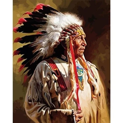 Paint By Numbers Adults kids Chief Figure DIY Painting Kit 40x50CM Canvas