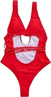 [Generic] Sexy Cut Out One Piece Bathing Suit High Cut Cheeky Thong Swimsuit for Women Strappy Swimwear