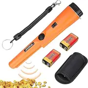 XPSGOLD Metal Detector Pinpointing,Waterproof Pinpointer 360 Degree Search Gold&Treasure Finder with Belt Holster &LED Indicator& Buzzer Vibration, for Adults and Kids (Orange)