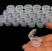 Cosmetic Hinge Jars Empty Plastic Beauty Sample Container 3 ML Clear (250) 5006