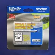 Genuine Brother P-Touch Tape TZeN201, tzn211, 9/64" Black on White