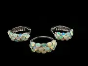 Opal from Ethiopia 4x3 mm Ring Earring sets 925 sterling silver