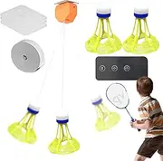 Rebound Badminton Trainer, Badminton Accessories, with 3 Luminous Balls Professional Rebounder Remote Control for Practice Equipment Sports