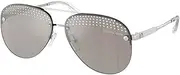 [Michael Kors] MK 1135B 18896G Shiny Silver Metal Aviator Sunglasses Silver Mirror Lens, Shiny Silver, 59-12-140