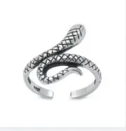 Snake cobra sterling silver toe rings