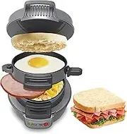 600W Breakfast Muffin Maker, Mini Breakfast Sandwich Maker, with Omelette Ring, Non-Stick Pan, Indicator Light, Removable for Cleaning, for Making Breakfast Gray