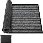 MYFAMIREA Commercial Floor Mat 2' x 6' Extra Large Front Door Industrial Rug Heavy Duty Brush Step Entrance Mat Weather Utility Rug with Non Slip Rubber Backing Low Profile for Entryway, Charcoal Grey