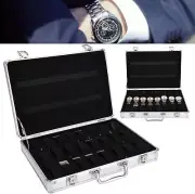 Watch Box 24 Slot Aluminum Alloy Watch Collection Box Watch Display Organizer