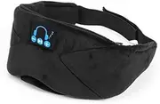 Wireless Bluetooth 5.0 Headset Sleep Eye Mask Music Switch Stereo Adjustment Headset Sleep Protection Good Night Headband AXCDE (Color : Black, Envío Desde : China)