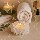 Clear Quartz Candle Holder – Lotus Crystal Tealight for Clarity & Energy Decor