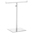 Purse Display Stand T Shaped Metal Adjustable Handbag Rack - Silver