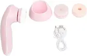 Facial Cleansing Brush Electric Face Scrubber Pore Exfoliating Brush Waterproof for Home Use Built in Battery Pink