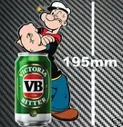 VB Beer Can Popeye Sticker Speedway Hot Rod Race Toolbox Bar Fridge Man cave BBQ