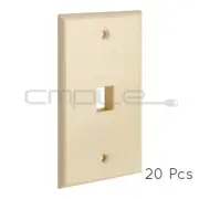 Keystone Jack Wall Plate 1 Hole Port Faceplate Network CAT5e CAT6 Ivory 20 Pack