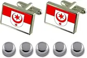 [Select Gifts] Shirt Dress Studs Halle (Saale) City Germany Flag Cufflinks