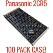 100 Pack Panasonic 6V 2CR5 Photo Lithium Battery Black New DL45, KL2CR5, 5032LC