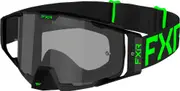 FXR Combat 2023 Motocross Goggles, black-green for Men One Size Black Green