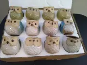 Owl Succulent Pot Set Plants Ceramic Glazed Bird Collectible Pottery Gardening