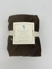 New Pottery Barn Kids Brown Chamois Euro Sham “Kyle” Embroidered
