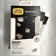 For Apple iPhone 12 Mini- Otterbox Symmetry Thin Case - Black Gold Floral - NEW