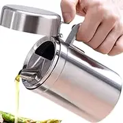 LVOERTUIG Olive Oil Dispensers Bottle, 550ML Oil Can Stainless Steel Oil Dispenser Pot Leak Proof Oil Salad Dressing Storage Oil Bottles Oil Container with Lid for Kitchen Cooking BBQ