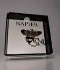 Napier - Bee In Flight Brooch/Pin 2" Jeweled Enamel Golden Honeybee New w/Tags