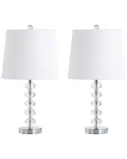 JONATHAN Y Designs 22in Set of 2 Kevin Glass & Metal LED Table Lamps