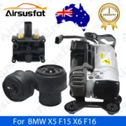 Air Suspension Compressor+2x Rear Air Springs+Valve Block for BMW X5 F15 X6 F16 (for: BMW)