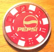 (1) Pepsi Cola Poker Chip Golf Ball Marker - Red