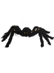 Giant Hairy Black Light Up Halloween Spider Decoration