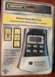 Defiant 7 Day Programmable Outdoor Heavy-Duty Timer, 3 Grounded Outlets, NEW