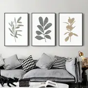 Neutral Botanical Leaves 3 sets Canvas Wall Art