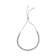 Sterling Silver Square Box Design Adjustable Bolo Friendship Bracelet , 9.25"