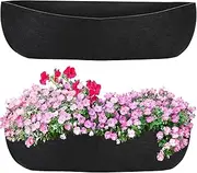 Augshy 2Pcs 24 Inch Planter Liners for Window Box, Black Felt Planter Liners, 11 Inches x 12.9 Inches x 0.5 Inches, Suitable for Indoor/Outdoor Use