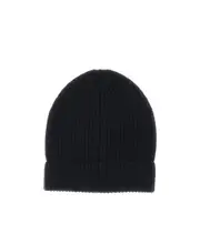 Dolce Gabbana Turn-Up Hem Knitted Beanie One size Black