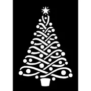 Stencil Christmas Tree Template Cakes Cookies T-Shirts Pillows 11 1/2" X 8"
